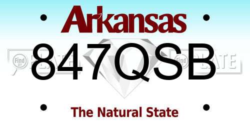 847QSB Arkansas License Plate