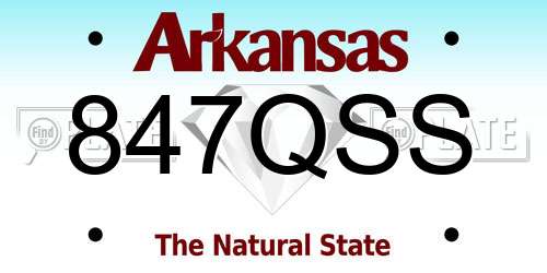 847QSS Arkansas License Plate