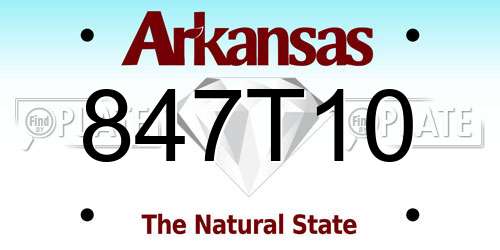 847T10 Arkansas License Plate