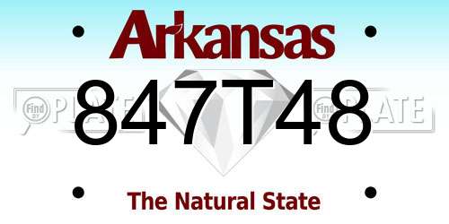 847T48 Arkansas License Plate