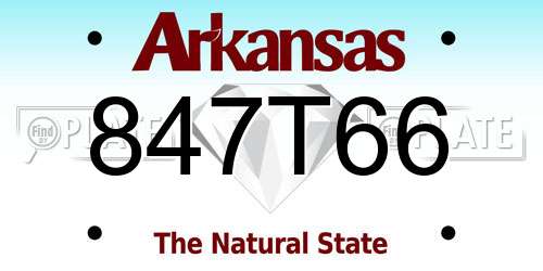847T66 Arkansas License Plate