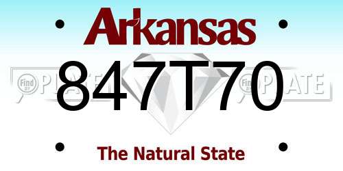 847T70 Arkansas License Plate