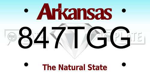 847TGG Arkansas License Plate