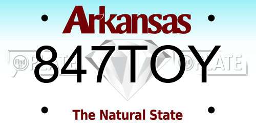 847TOY Arkansas License Plate