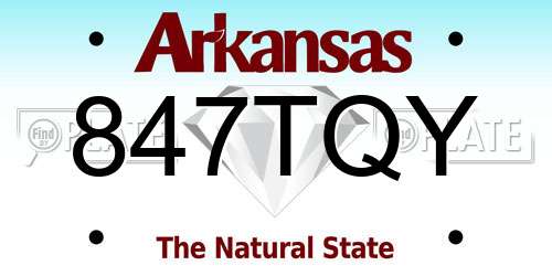 847TQY Arkansas License Plate