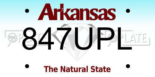 847UPL Arkansas License Plate