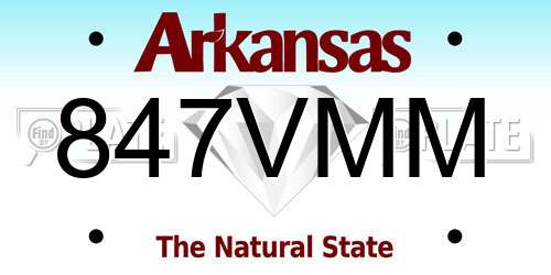847VMM Arkansas License Plate