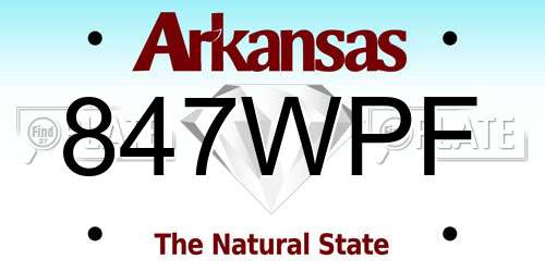847WPF Arkansas License Plate