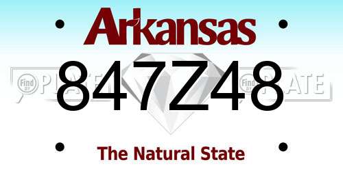 847Z48 Arkansas License Plate