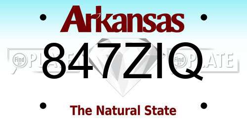 847ZIQ Arkansas License Plate