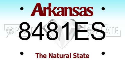 8481ES Arkansas License Plate