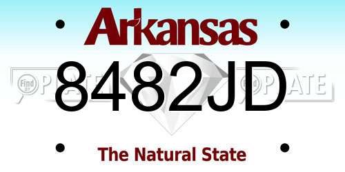 8482JD Arkansas License Plate