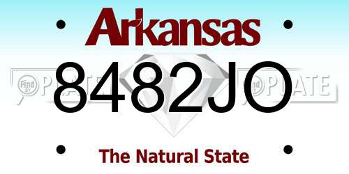 8482JO Arkansas License Plate