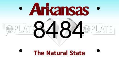 8484 Arkansas License Plate