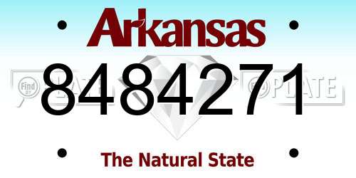 8484271 Arkansas License Plate