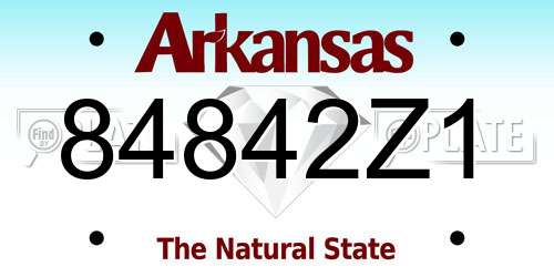 84842Z1 Arkansas License Plate