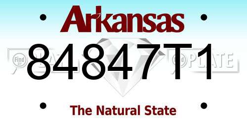 84847T1 Arkansas License Plate
