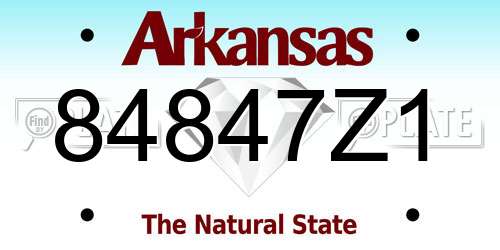 84847Z1 Arkansas License Plate