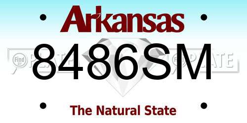 8486SM Arkansas License Plate