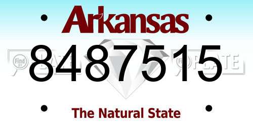 8487515 Arkansas License Plate