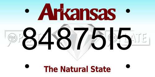 84875I5 Arkansas License Plate