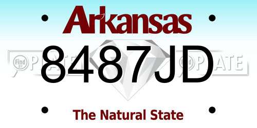 8487JD Arkansas License Plate
