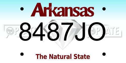 8487JO Arkansas License Plate