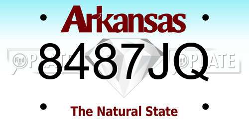 8487JQ Arkansas License Plate