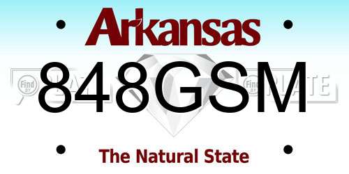 848GSM Arkansas License Plate