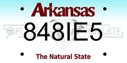 848IE5 Arkansas License Plate