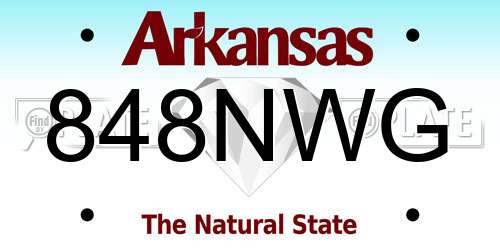 848NWG Arkansas License Plate