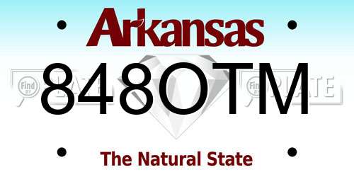848OTM Arkansas License Plate