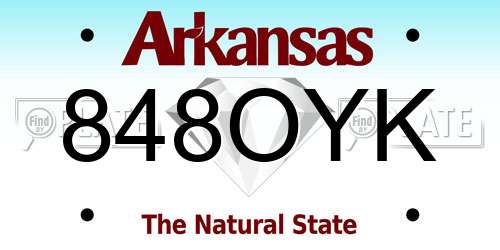 848OYK Arkansas License Plate
