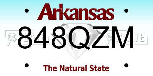 848QZM Arkansas License Plate
