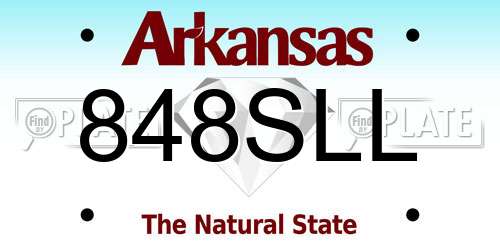 848SLL Arkansas License Plate