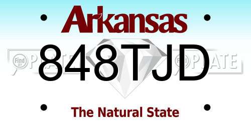 848TJD Arkansas License Plate