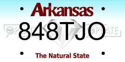 848TJO Arkansas License Plate