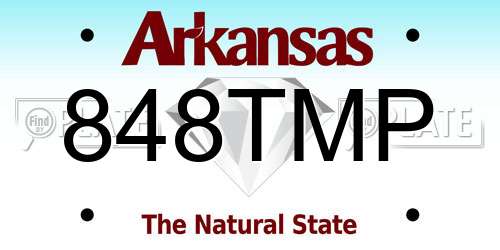 848TMP Arkansas License Plate