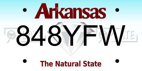 848YFW Arkansas License Plate