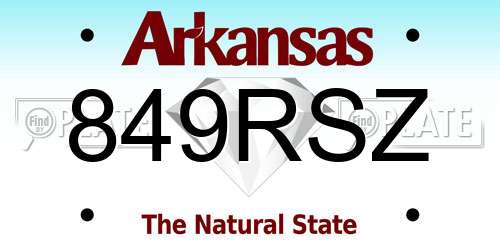 849RSZ Arkansas License Plate