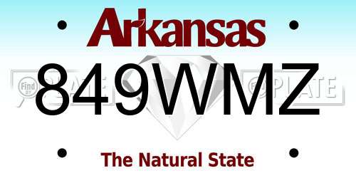 849WMZ Arkansas License Plate