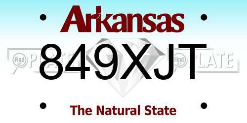 849XJT Arkansas License Plate