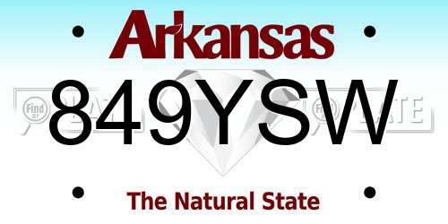 849YSW Arkansas License Plate