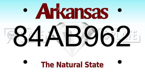 84AB962 Arkansas License Plate
