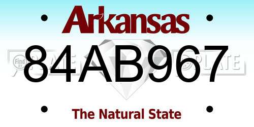 84AB967 Arkansas License Plate