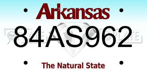 84AS962 Arkansas License Plate