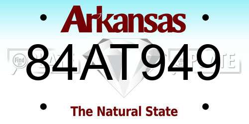 84AT949 Arkansas License Plate