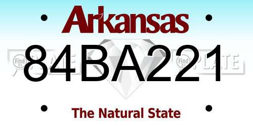 84BA221 Arkansas License Plate