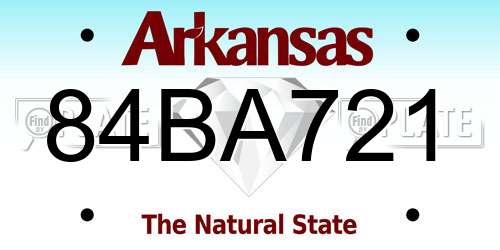 84BA721 Arkansas License Plate