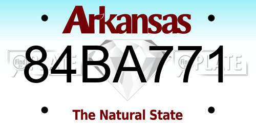 84BA771 Arkansas License Plate